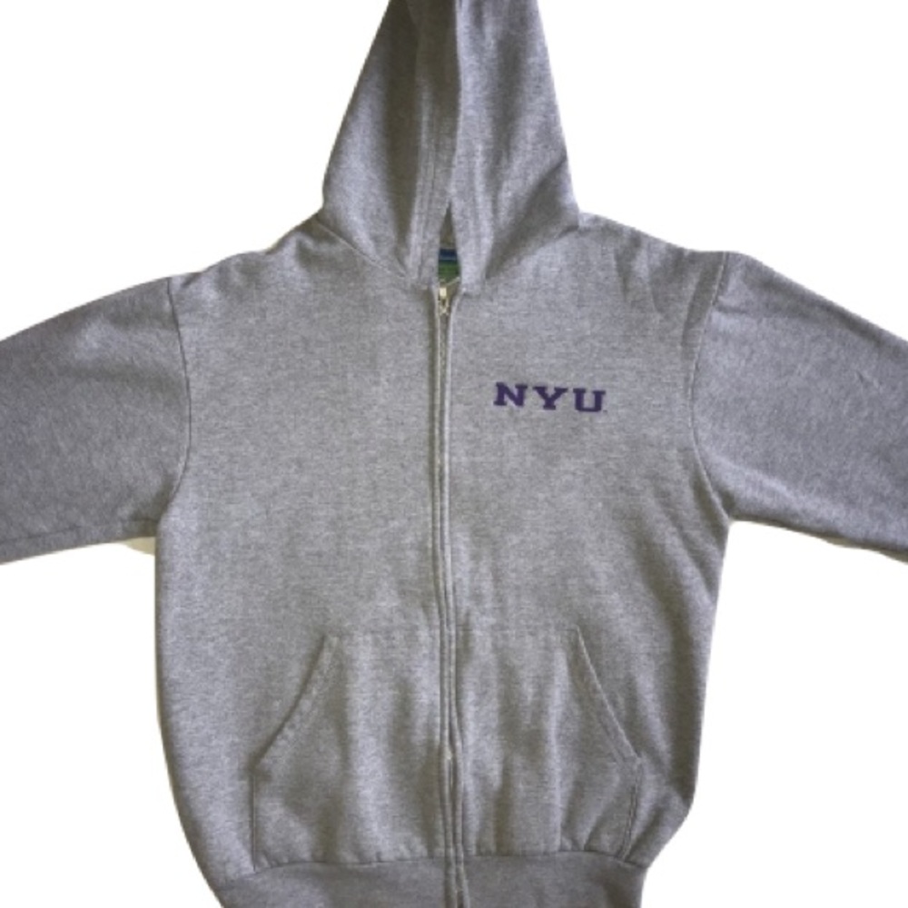 NYU Champion Zip Up Hoodie